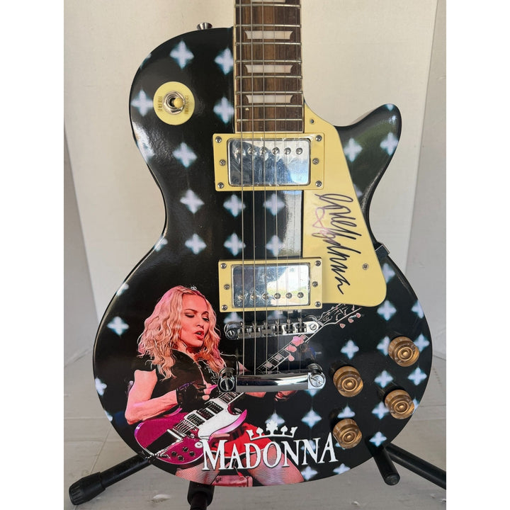 Madonna Louise Ciccone One of a Kind full size les paul electric guitar signed with proof.