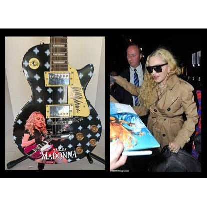 Madonna Louise Ciccone One of a Kind full size les paul electric guitar signed with proof.
