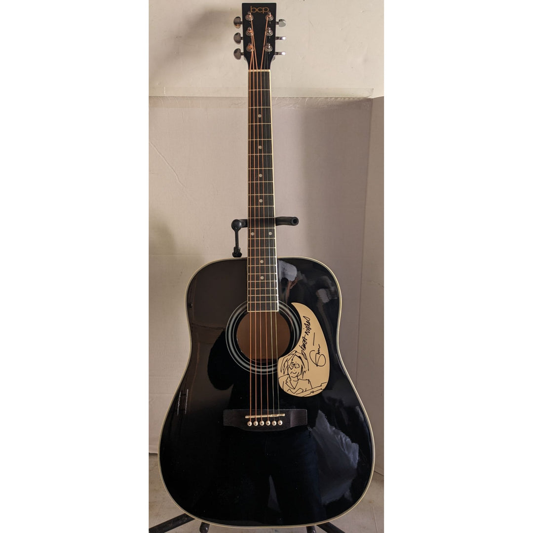 Eric Clapton with sketch 41' full size acoustic guitar signed with proof