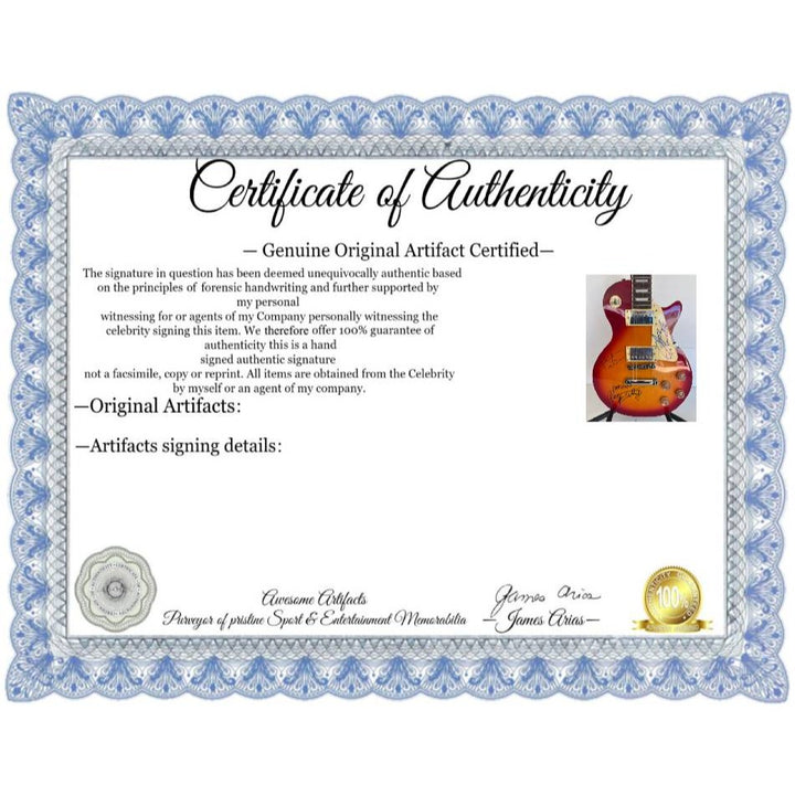 The Who Roger Daltry, Pete Townshend, John Entwhistle full size vintage cherry les paul guitar signed with proof.