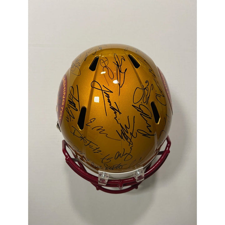 Washington Commanders Jayden Daniels Terry McLaurin  2024 team signed Riddell full size deluxe helmet 40 sigs signed with photo proof Awesome Artifacts