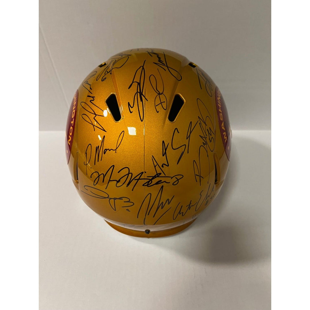 Washington Commanders Jayden Daniels Terry McLaurin  2024 team signed Riddell full size deluxe helmet 40 sigs signed with photo proof Awesome Artifacts