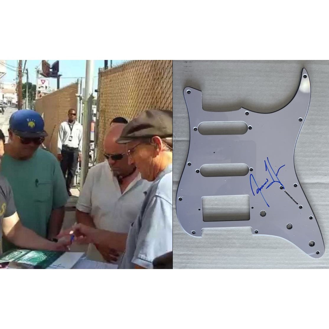 James Taylor Fender Stratocaster electric guitar pickguard signed with proof