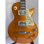 Load image into Gallery viewer, Pink Floyd David Gilmour, Roger Waters, Nick Mason and Richard Wright signed  Les Paul gold top full sixe electric guitar with proof

