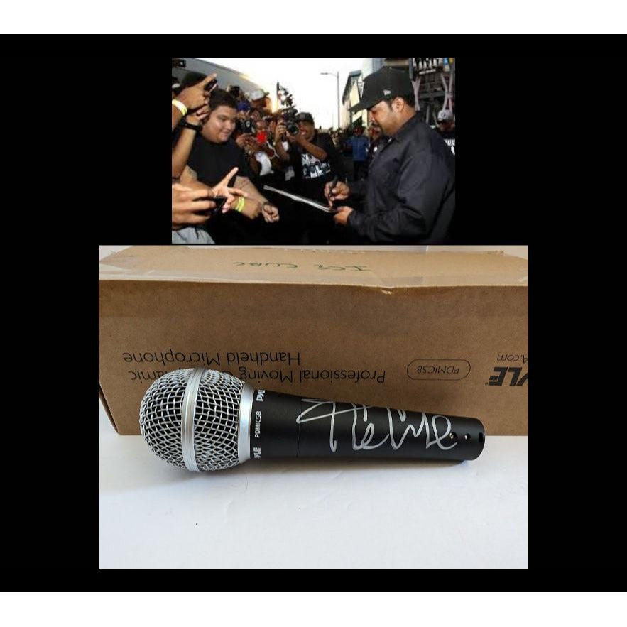 O'Shea Jackson 'Ice Cube' microphone signed with proof