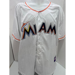 Giancarlo Stanton Miami Marlins game model embroidered Jersey Size 52 signed with proof