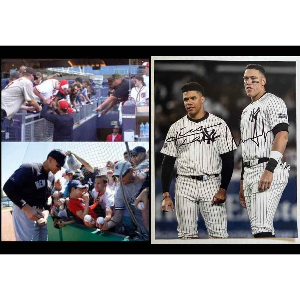Aaron Judge Juan Soto New York Yankees 8x10 photo signed with proof