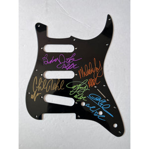 ACDC Angus and Malcolm Young  Stratocaster electric pickguard signed with proof