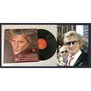 Rod Stewart foolish Behavior LP signed with proof