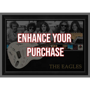 Tom Petty sketch and signed with the Heartbreakers Fender Stratocaster guitar pickguard signed with proof