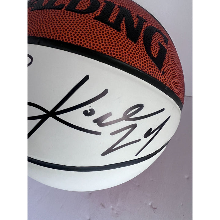 spalding basketball signed by Kobe Bryant and Lebron James signed with proof