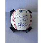 Load image into Gallery viewer, Bryce Harper and Shohei Ohtani MLB MVPs official Rawlings MLB baseball signed with proof
