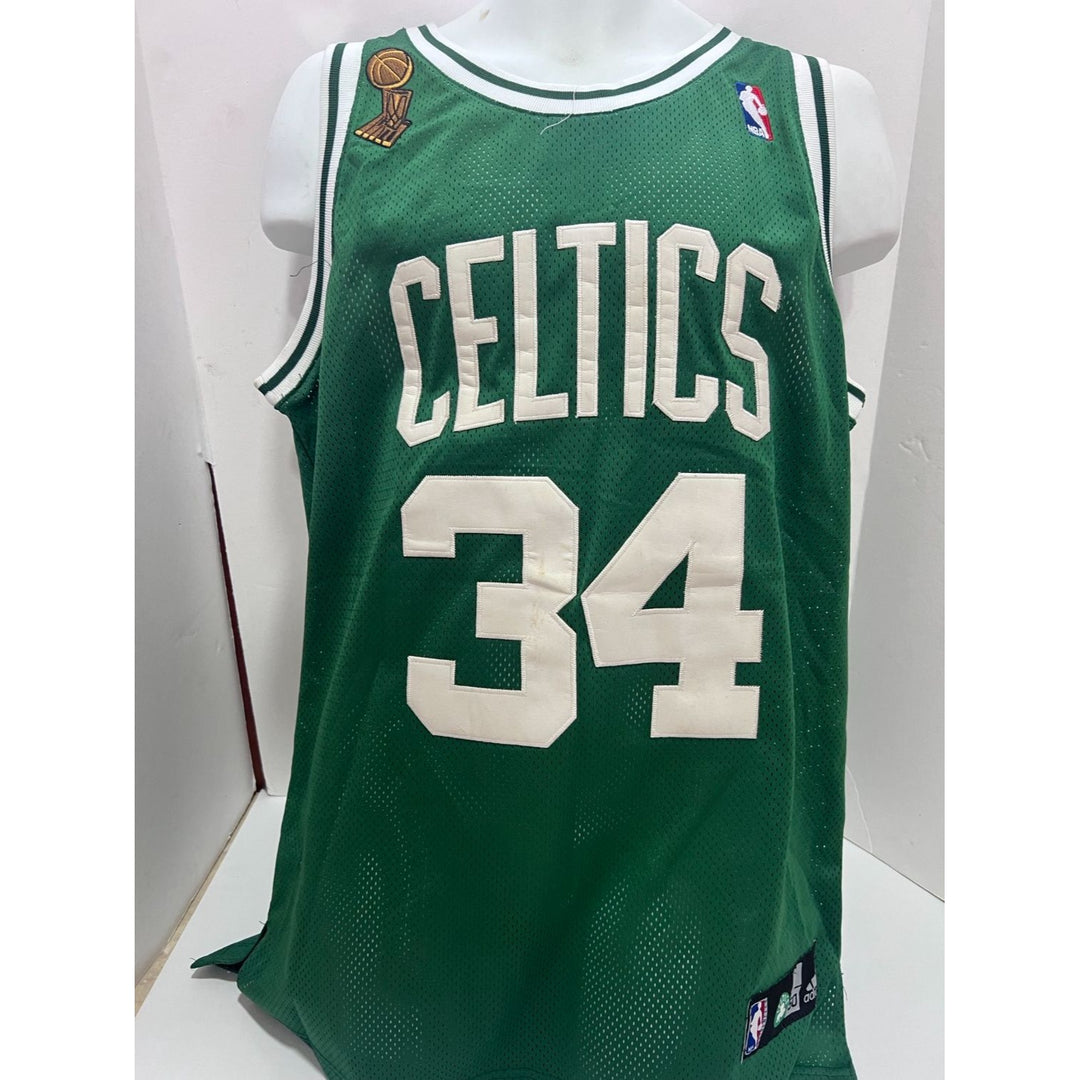 Boston Celtics 2007 2008 NBA champions Paul Pierce Kevin Garnett Ray Allen team sign game model jersey with proof