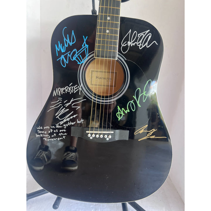 Morrissey, Johnny Marr, Andy Rourke, Mike Joyce, The Smiths acoustic guitar signed with proof