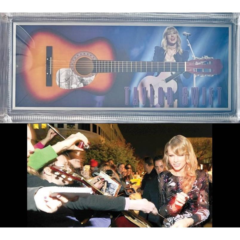 Taylor Swift full size acoustic guitar signed and framed 40' with proof