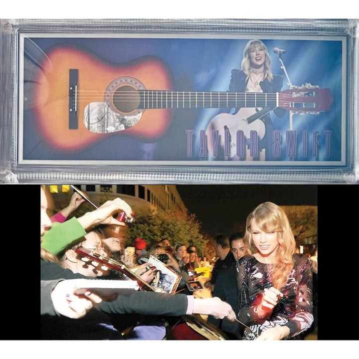 Taylor Swift full size acoustic guitar signed and framed 40' with proof