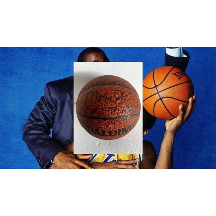 Kobe Bryant and Earvin Magic Johnson Spalding NBA basketball signed with proof