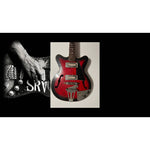 Load image into Gallery viewer, Stevie Ray Vaughan hollow body electric guitar signed with Sketch and inscription
