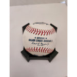 Load image into Gallery viewer, Clayton Kershaw Julio Arias Walker Buehler Max Scherzer MLB Rawlings Baseball signed with proof free acrylic display case
