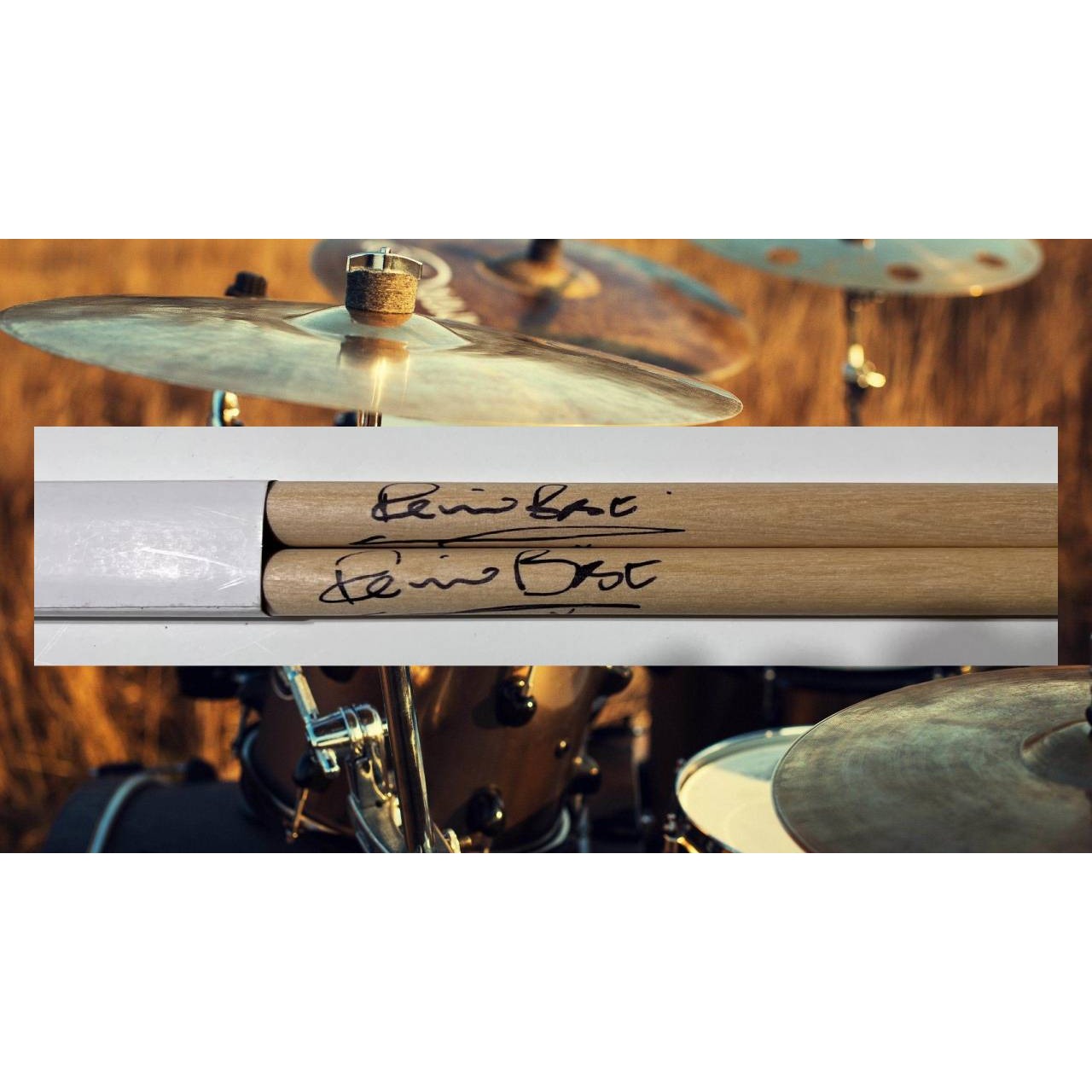 Pete Best beatles original drummer Drumsticks signed with proof