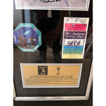 Load image into Gallery viewer, Michael Jackson Muhammad Ali with original tickets framed 15x32 and signed with proof
