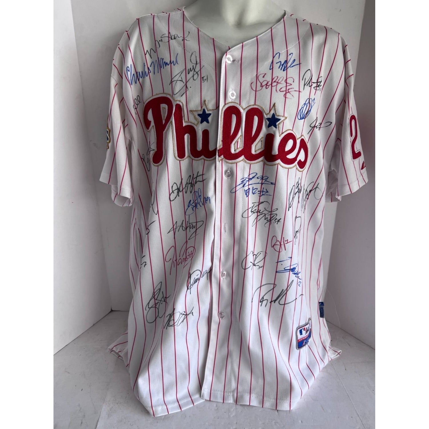 2008 Philadelphia Phillies World Series Jersey Ibanez #29 team signed with proof