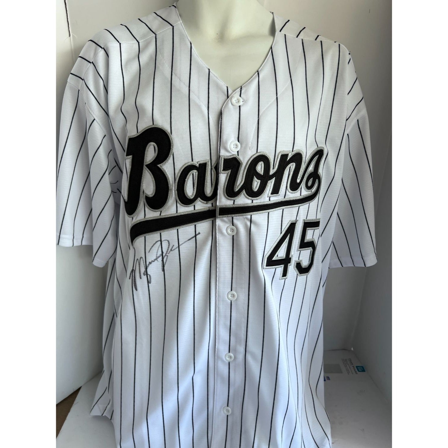 Awesome Artifacts Michael Jordan Birmingham Barons Signed Jersey White with Proof by Awesome Artifact