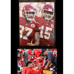 Load image into Gallery viewer, Travis Kelce Patrick Mahomes vintage Kansas City Chiefs 8x10 signed with proof
