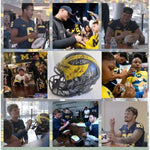 Load image into Gallery viewer, University of Michigan Jim Harbaugh ,J.J. McCarthy, Blake Corum, 2023-24 National Campions NCAA Football division 1 Riddel Replica full size
