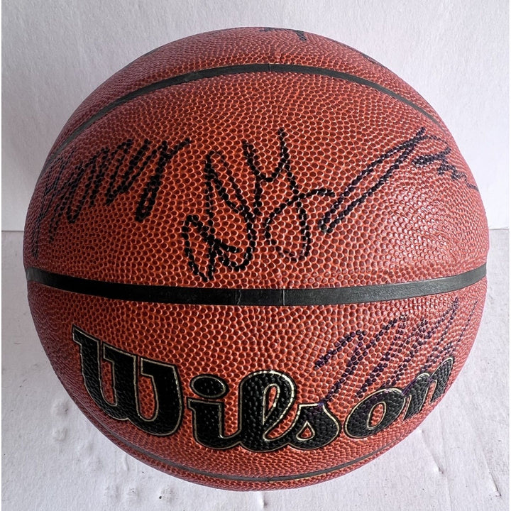 Dallas Mavericks Lua Doncic Kyrie Irving 2023- 2024 team signed basketball with proof