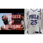 Load image into Gallery viewer, Philadelphia 76ers 2018- 2019 Joel embiid size 50 embroidered game model jersey signed
