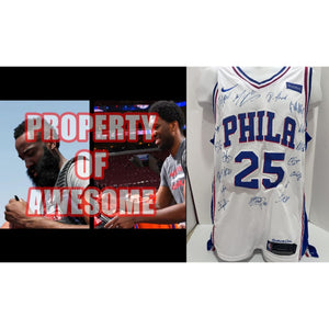 Philadelphia 76ers 2018- 2019 Joel embiid size 50 embroidered game model jersey signed