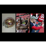 Load image into Gallery viewer, San Francisco 49ers Deebo Samuel, Christian McCaffrey,, signed mini helmet with proof with free case
