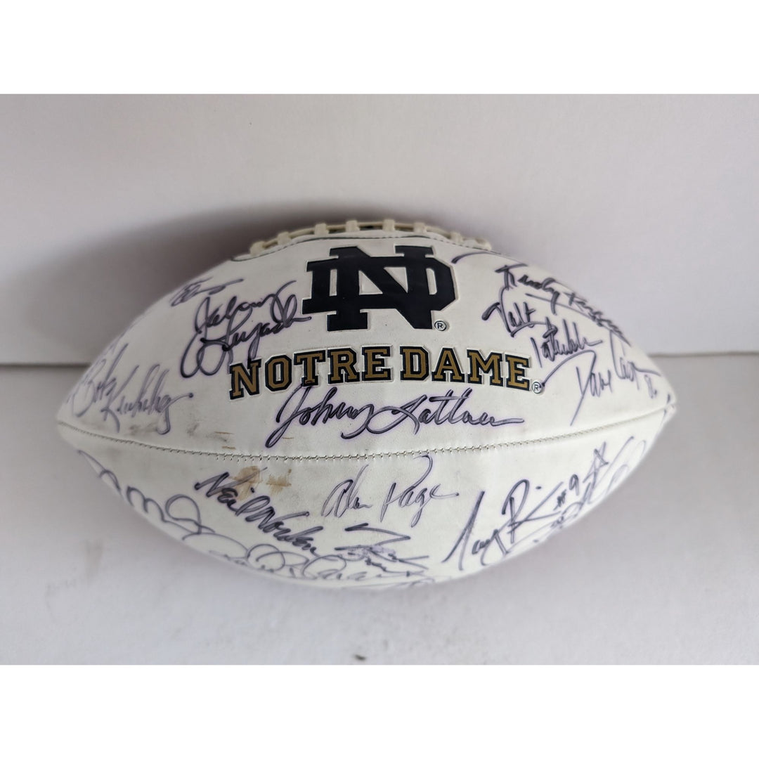 Notre Dame Fighting Irish Allen Page Joe Montana Joe Theismann Jerome Bettis Rocky Blair Dave Casper 20 Irish Legends signed football