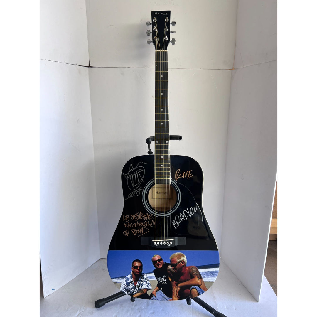 Sublime Bradley Nowell, Eric Wilson, Bud Gaugh and Rome" One of A kind 39' inch full size acoustic guitar signed