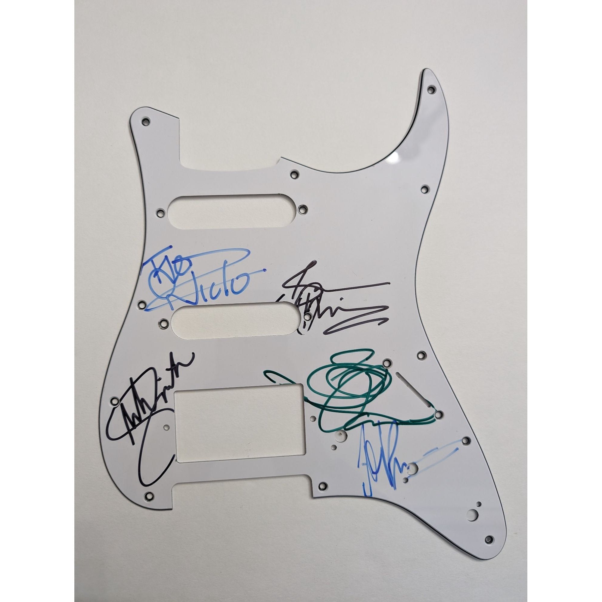 Iron Maiden Fender Stratocaster electric guitar pickguard signed with proof