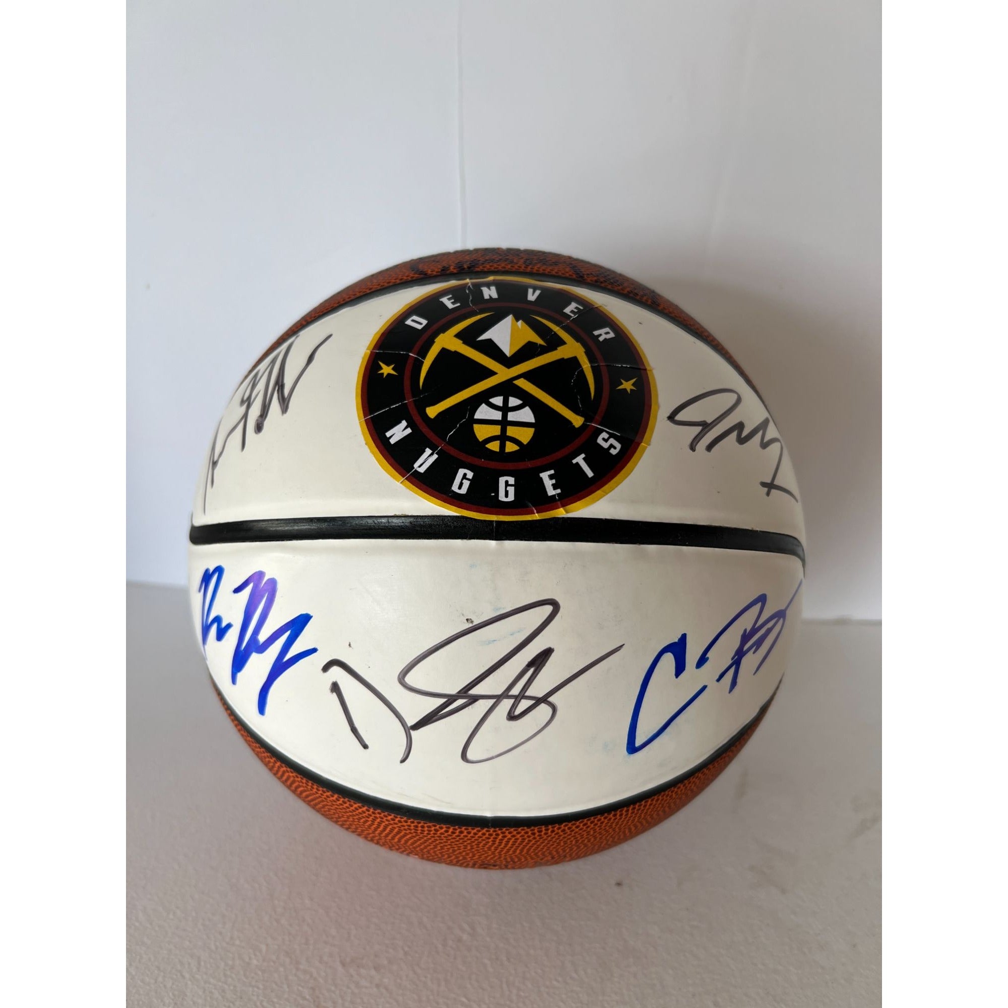 Denver Nuggets Nicola Jokic Jamal Murray 2022-23 Team signed NBA Spalding basketball signed with proof