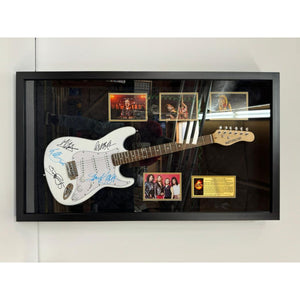 Eddie Van Halen, David Lee Roth, Michael Anthony, Alex Van Halen Huntington 41" framed guitar signed with proof
