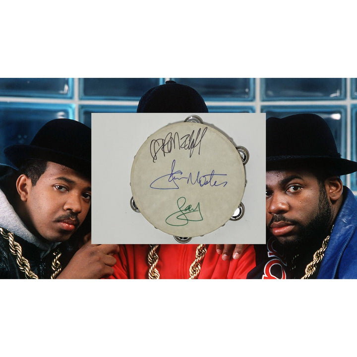 Run DMC Joseph Simmons Jammaster Jay Daryl McDaniels 10' tambourine signed with proof