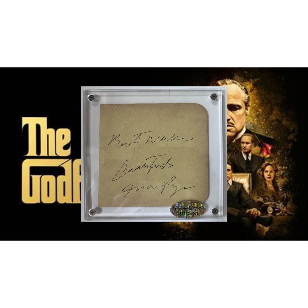 Mario Puzo author of The Godfather autograph page book signed