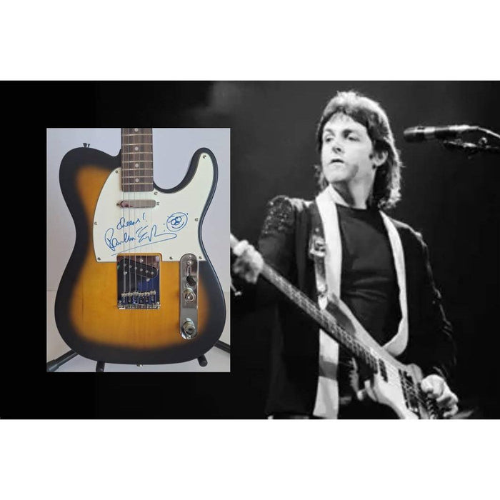 Paul McCartney the Beatles Fender Telecaster electric guitar signed with proof