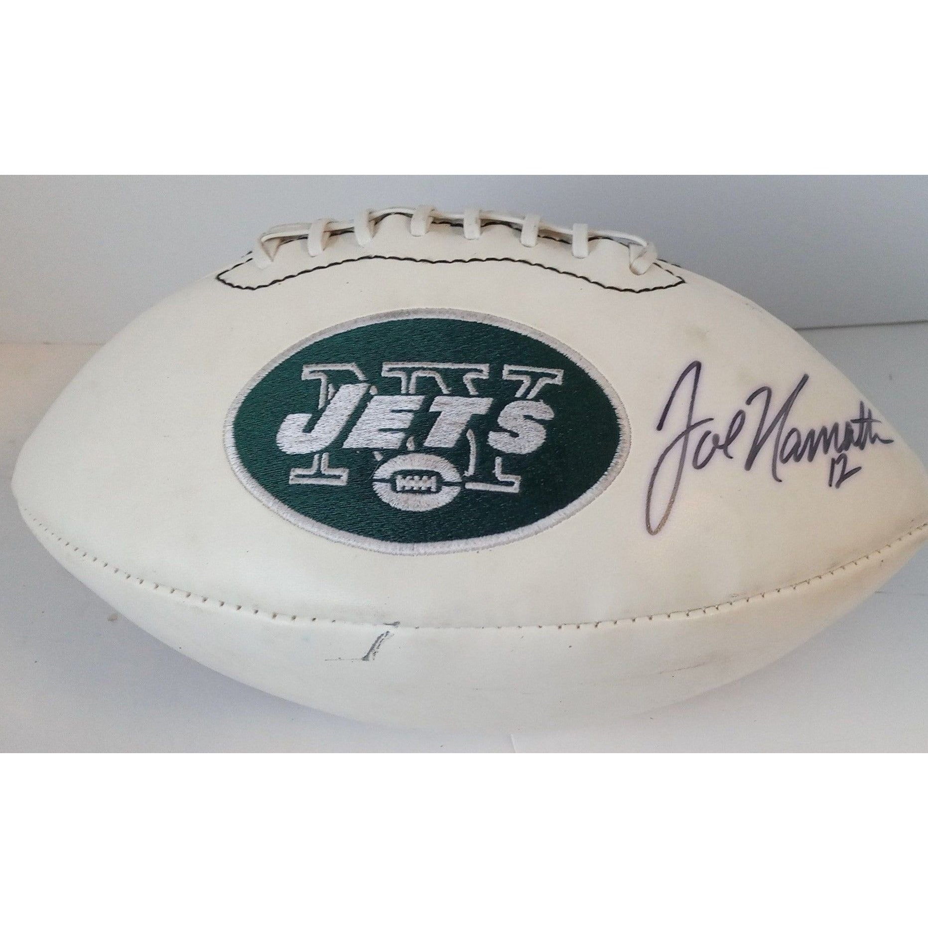 Joe Namath New York Jets full-size logo football signed with proof –  Awesome Artifacts