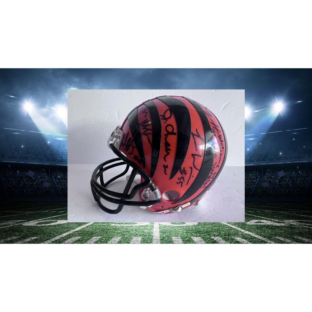 cincinnati mini football helmet Signed Jamar Chase & Joe Burrow Mini Helmet w/ Proof – Awesome Artifacts