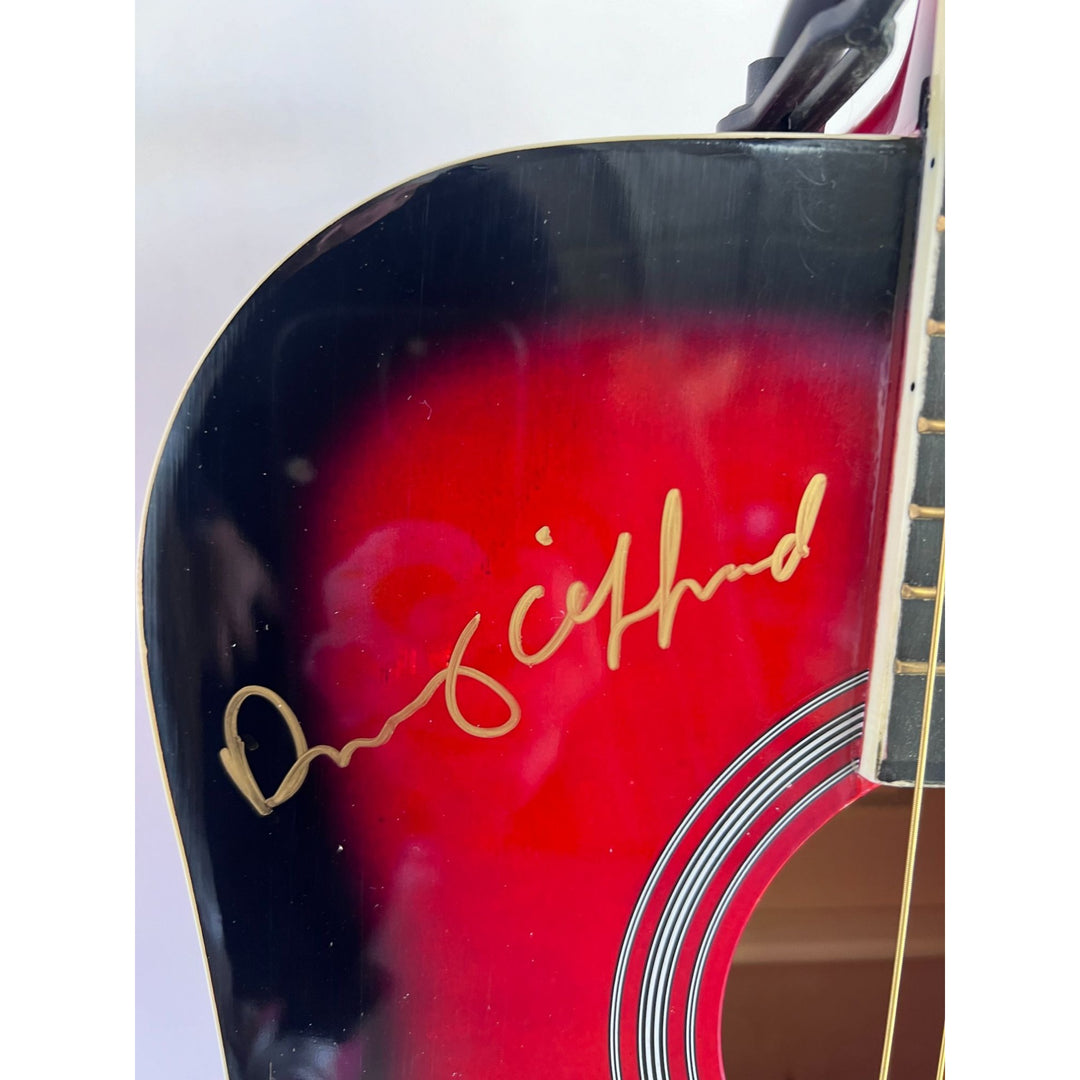 Creedence Clearwater Revival CCR John Fogerty Doug Clifford & Stu Cook full size acoustic guitar signed with proof