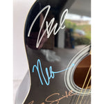 Load image into Gallery viewer, Neal Schon,  Ross Valory,  Jonathan Cain, Greg Rowley Steve Perry Journey complete band signed acoustic guitar with proof
