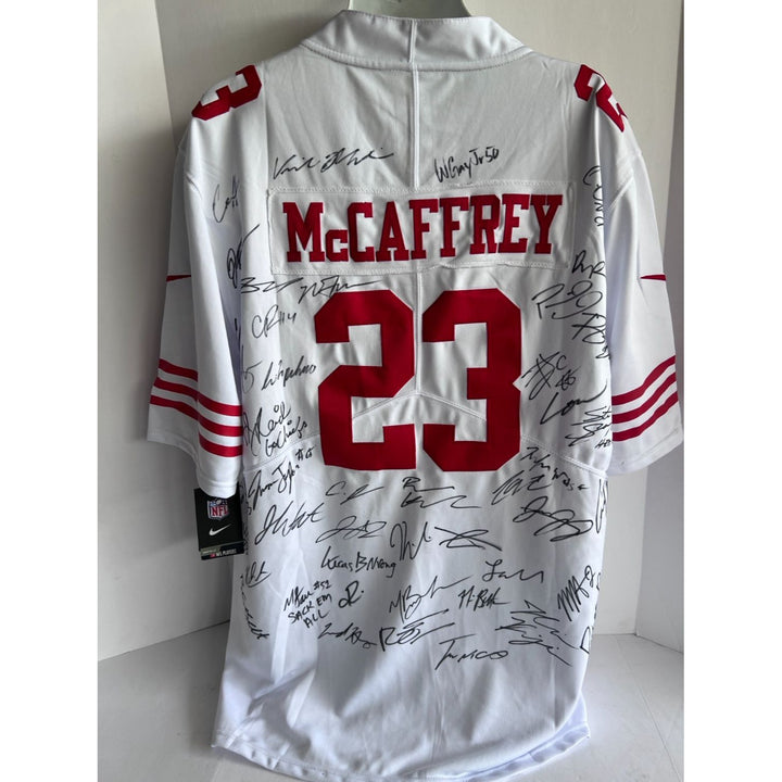 San Francisco 49ers 2023-24 Chrisian McCaffrey size xl game model  jersey team signed with proof