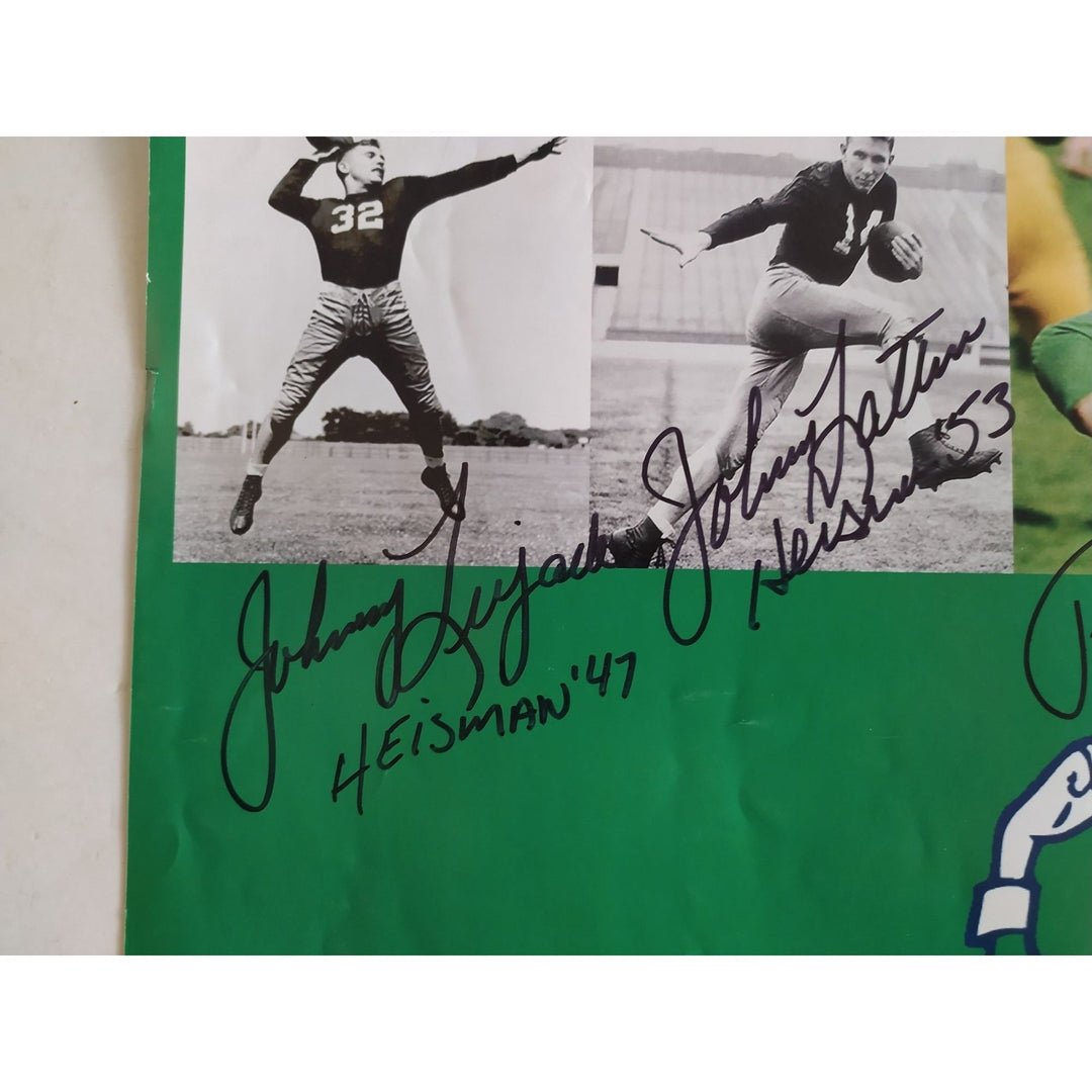 Notre Dame Fighting Irish Legends Johnny Lautner Johnny Lujack Paul Horning Joe Montana Lou Holtz Tim Brown Jerome Bettis rocket Ismail Awesome Artifacts