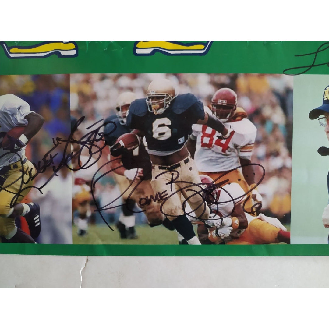Notre Dame Fighting Irish Legends Johnny Lautner Johnny Lujack Paul Horning Joe Montana Lou Holtz Tim Brown Jerome Bettis rocket Ismail Awesome Artifacts