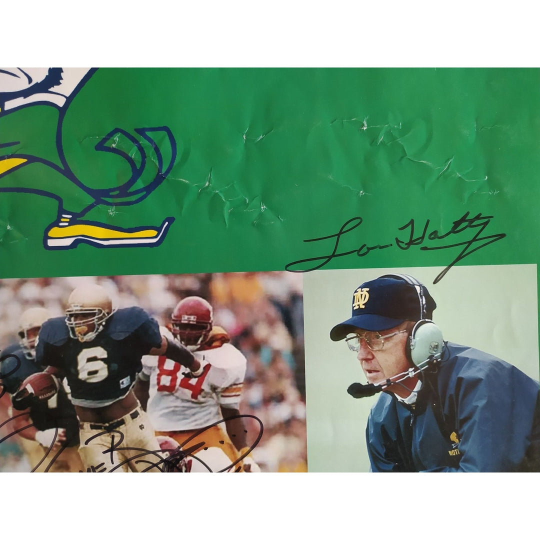 Notre Dame Fighting Irish Legends Johnny Lautner Johnny Lujack Paul Horning Joe Montana Lou Holtz Tim Brown Jerome Bettis rocket Ismail Awesome Artifacts