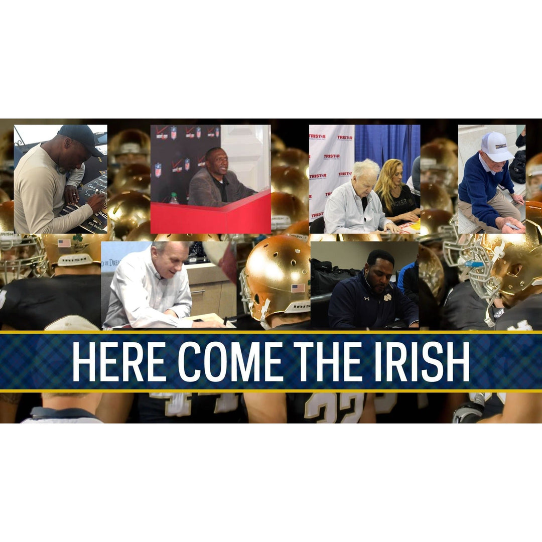 Notre Dame Fighting Irish Legends Johnny Lautner Johnny Lujack Paul Horning Joe Montana Lou Holtz Tim Brown Jerome Bettis rocket Ismail Awesome Artifacts